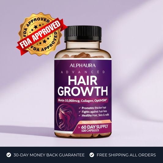 24-in-1 Advanced Hair Growth Vitamins - Biotin 10,000 mcg + Collagen & MSM, Supports Thicker, Healthier Hair