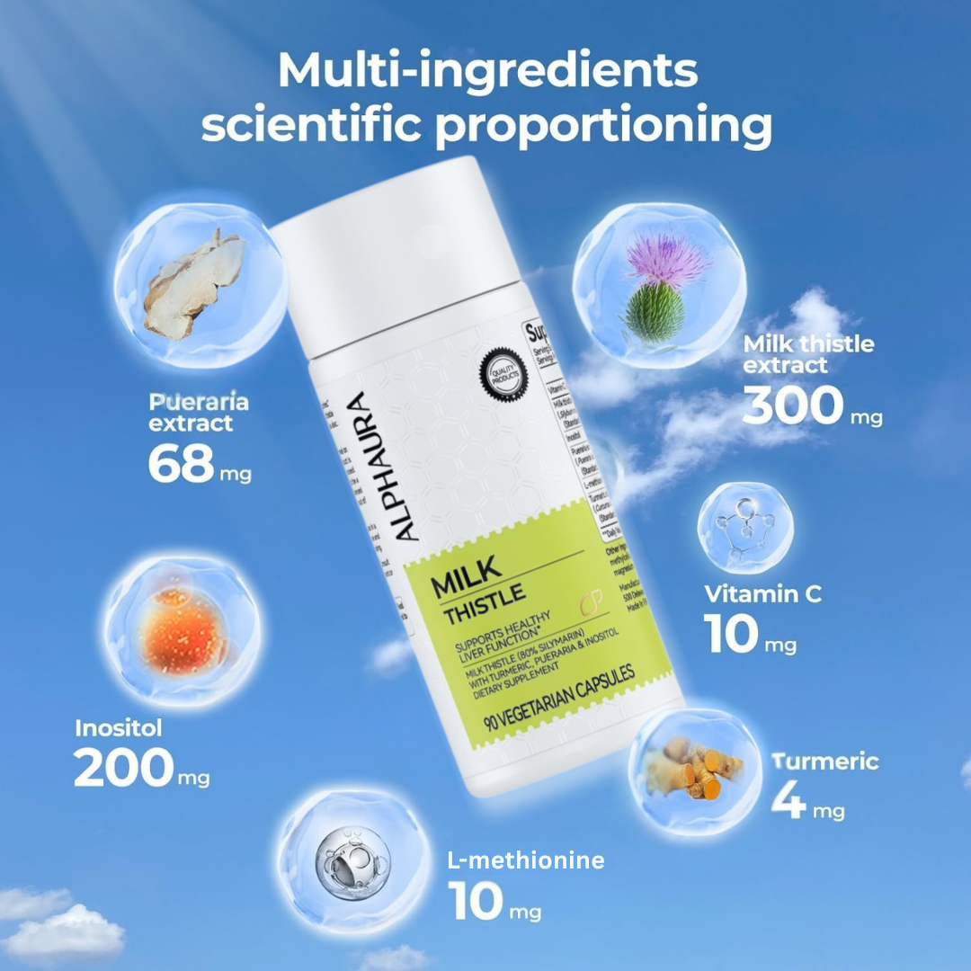 Milk Thistle Silymarin Complex – Liver Detox & Digestive Cleanse with Turmeric & Kudzu Root