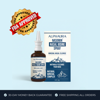 Nasomin Iodine Nasal Cleanse - Iodine + Fulvic Acid Mineral Blend for Daily Nasal Defense