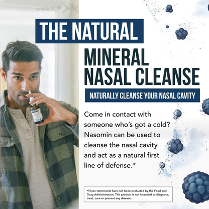 Nasomin Iodine Nasal Cleanse - Iodine + Fulvic Acid Mineral Blend for Daily Nasal Defense