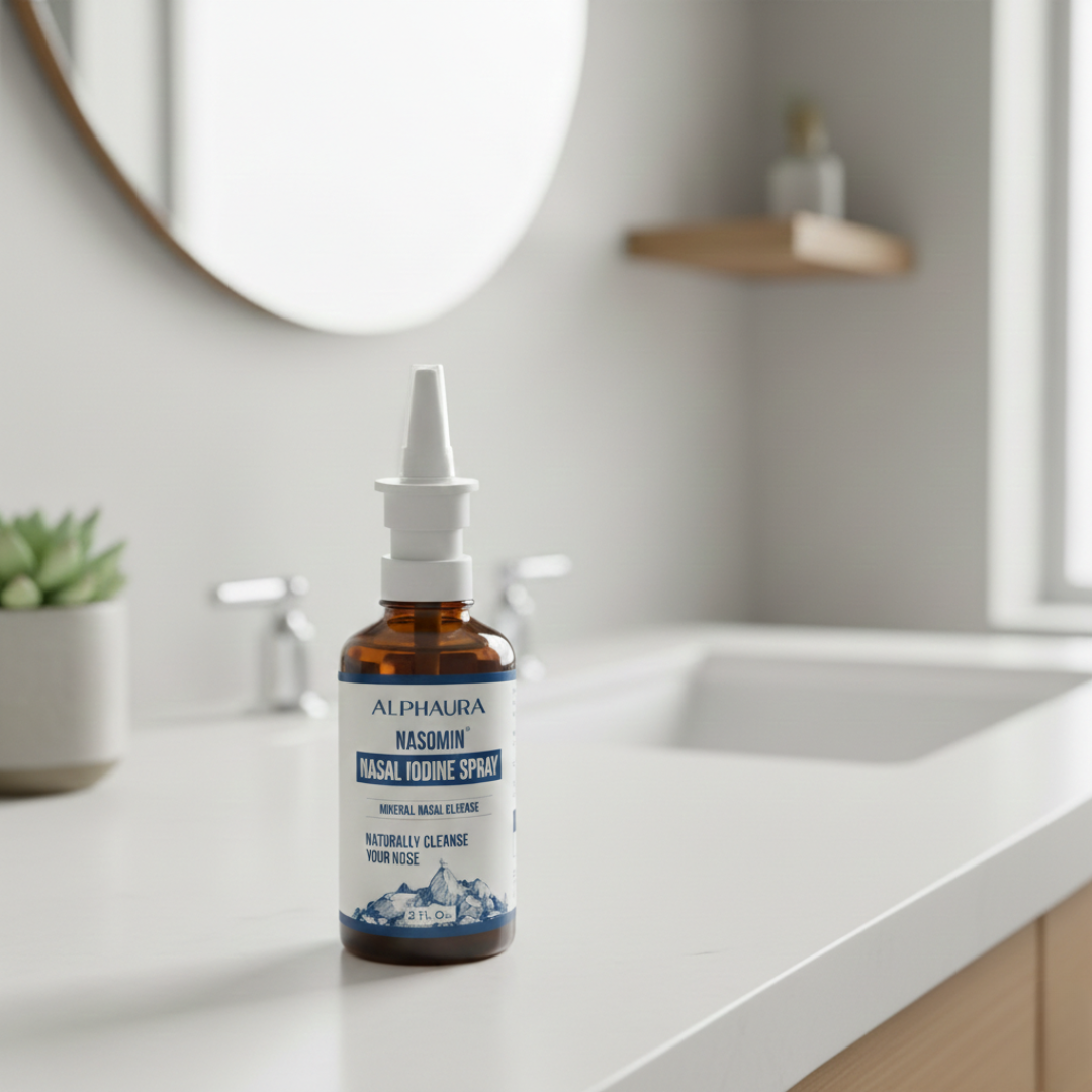 Nasomin Iodine Nasal Cleanse - Iodine + Fulvic Acid Mineral Blend for Daily Nasal Defense